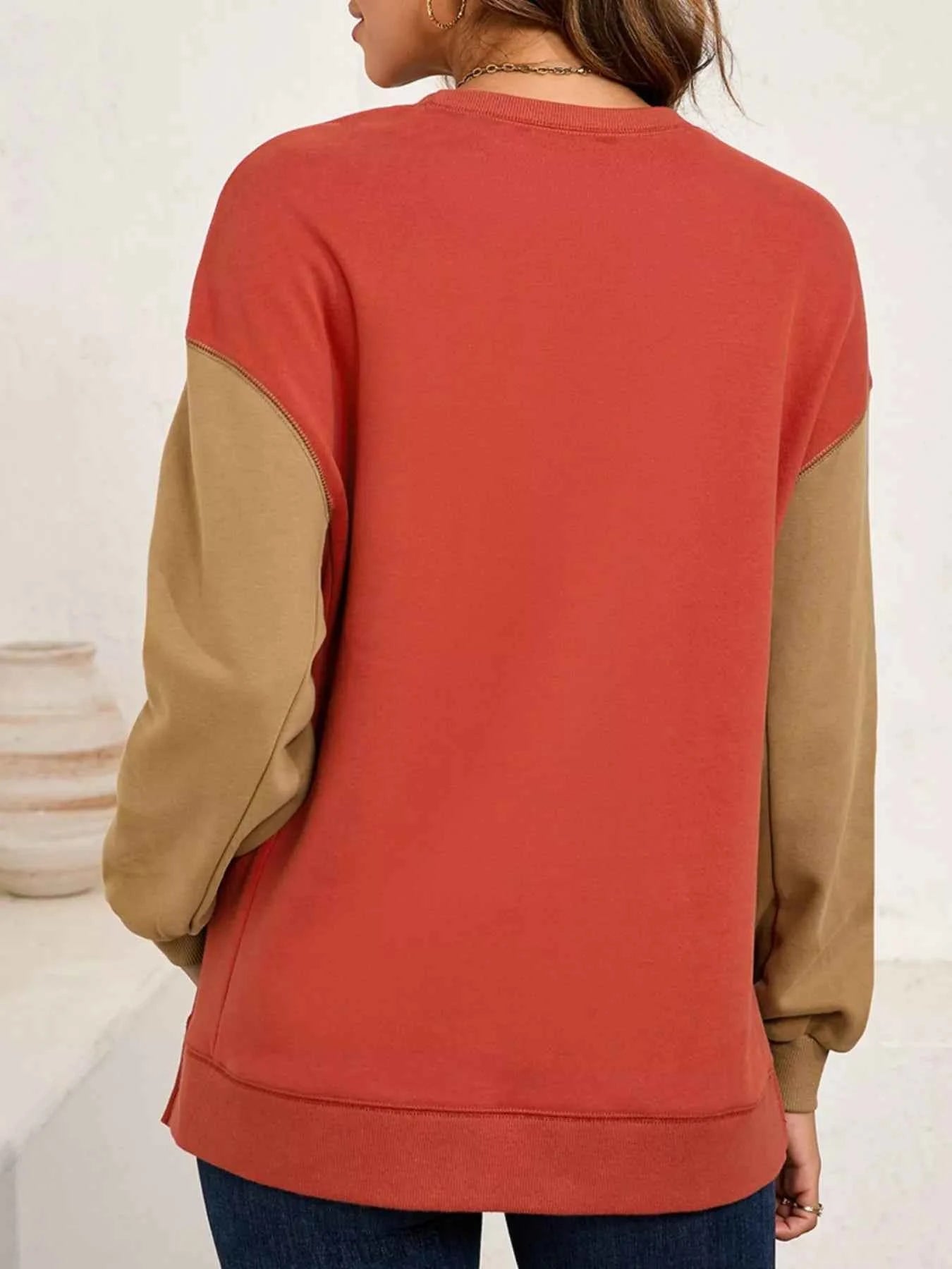 Halloween Glitter Ghost Patched Pattern Color Block Sweatshirt 012dfd04-8063-4bfa-be25-12a20f935770-Max-Origin