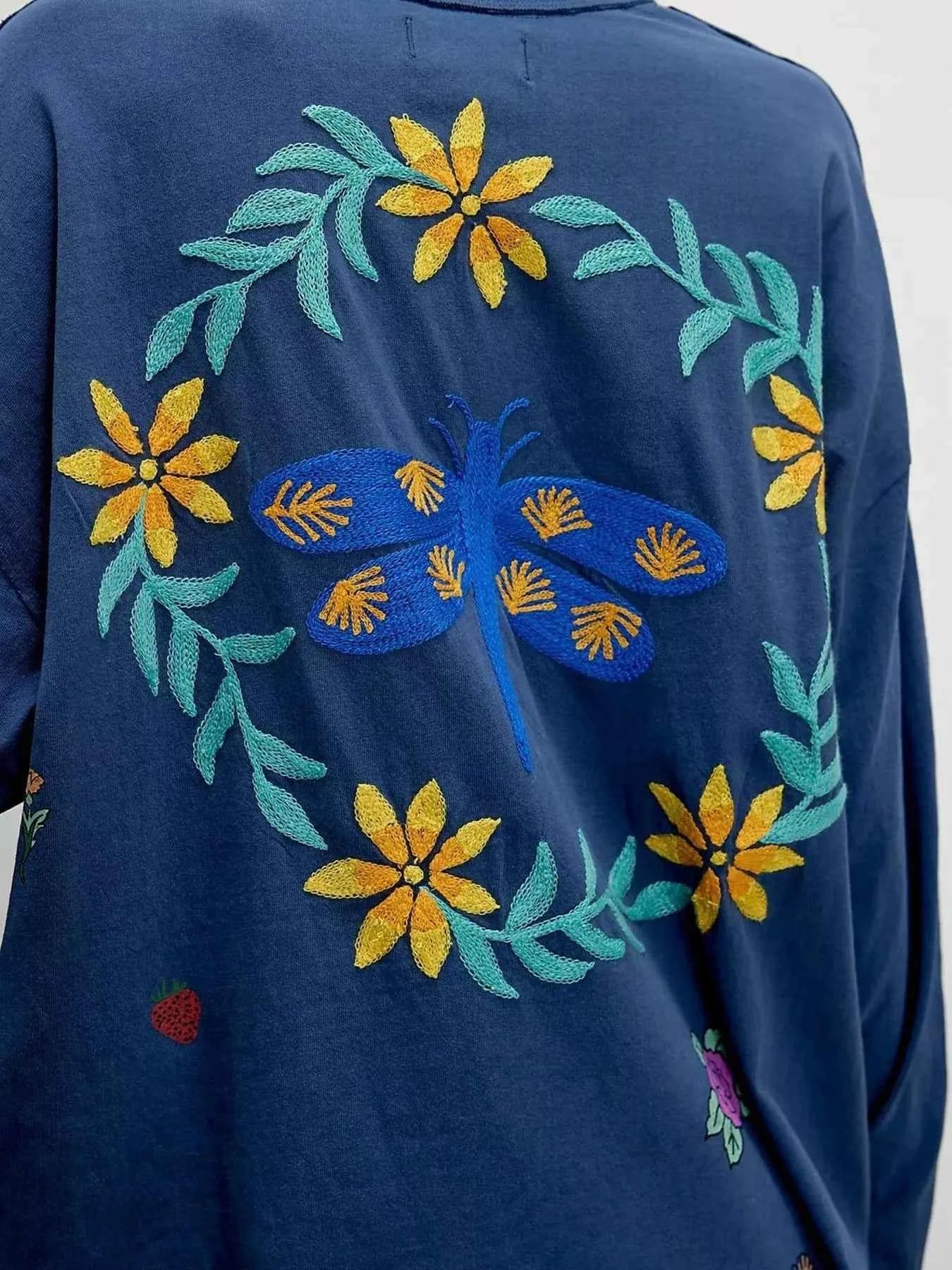 Embroidered Crew Neck Long Sleeve Sweatshirt 0b47dc9f-73d8-4ce2-9f5f-b9947f9c3005-Max-Origin