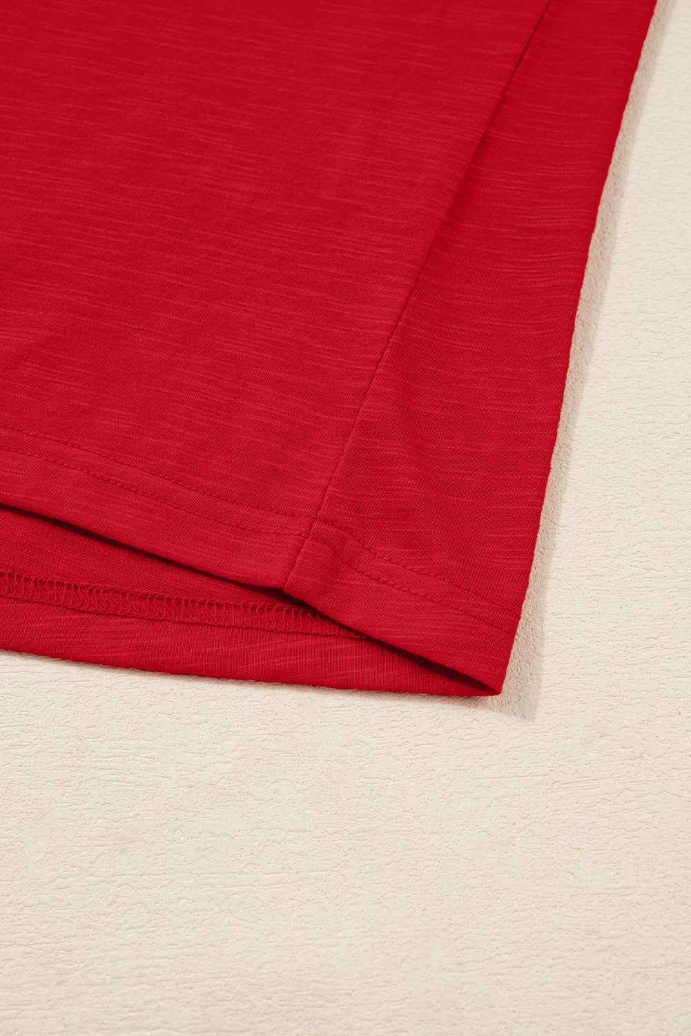 Racing Red Casual Button V Neck Long Sleeve Top 0e6d9be5ac812dca