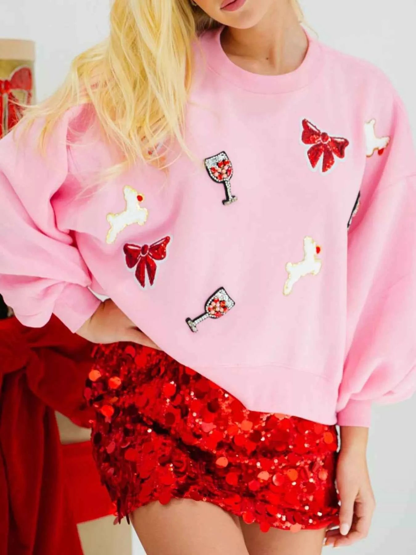 Halloween Sequin Round Neck Long Sleeve Sweatshirt 0e9eb628-57bd-4858-929e-2b2d6fd075c0-Max-Origin