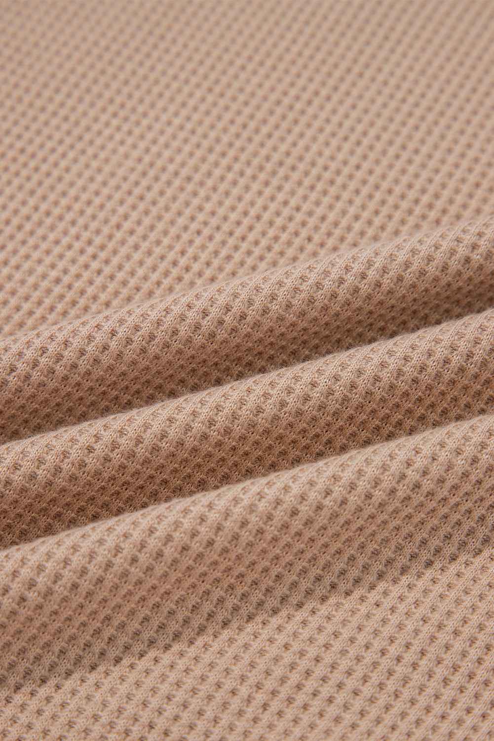 Vineyard Green Waffle Textured Patchwork Tunic Henley Top