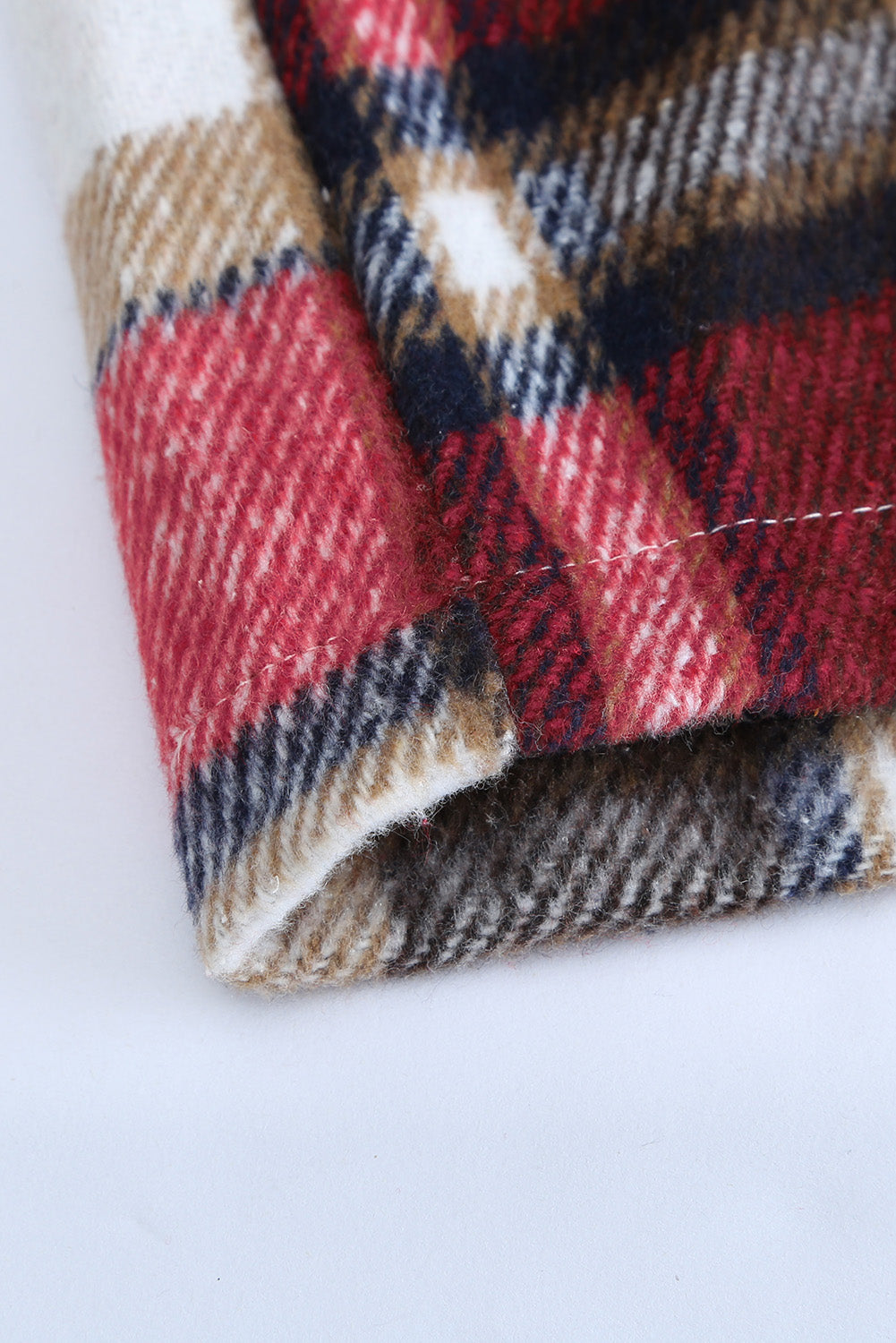 Red Plaid Button Front Pocket Shirt Shacket 12a3420fc6584df0