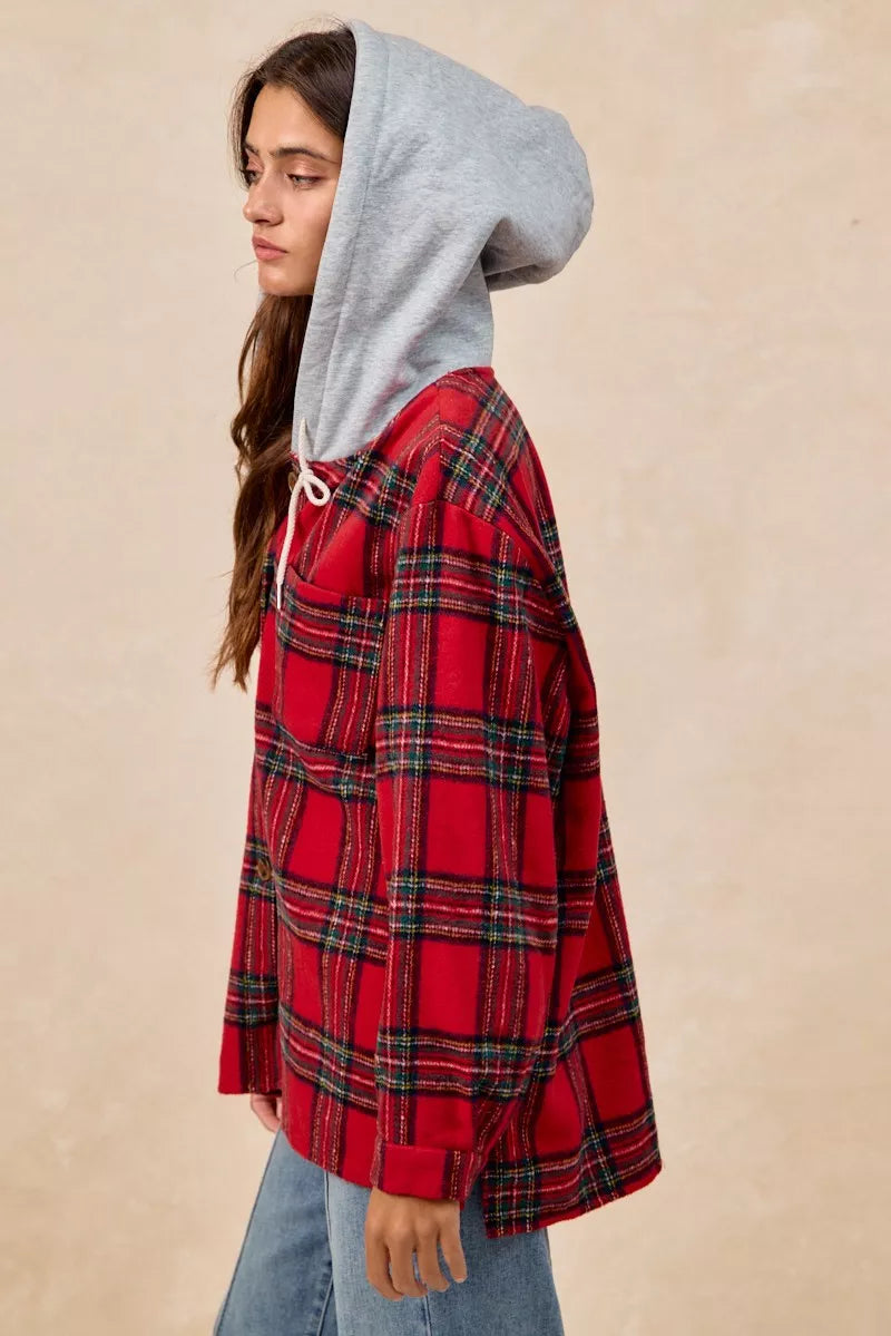 BiBi Brushed Plaid Hooded Jacket 19fdeae4c5c14489afcd90de7f061d14-Max-Origin