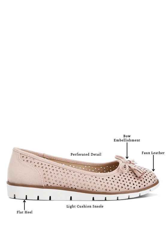 Pacer Perforated Leather Ballerinas 1ad6b739-2407-4655-95d6-044df0f14dbb