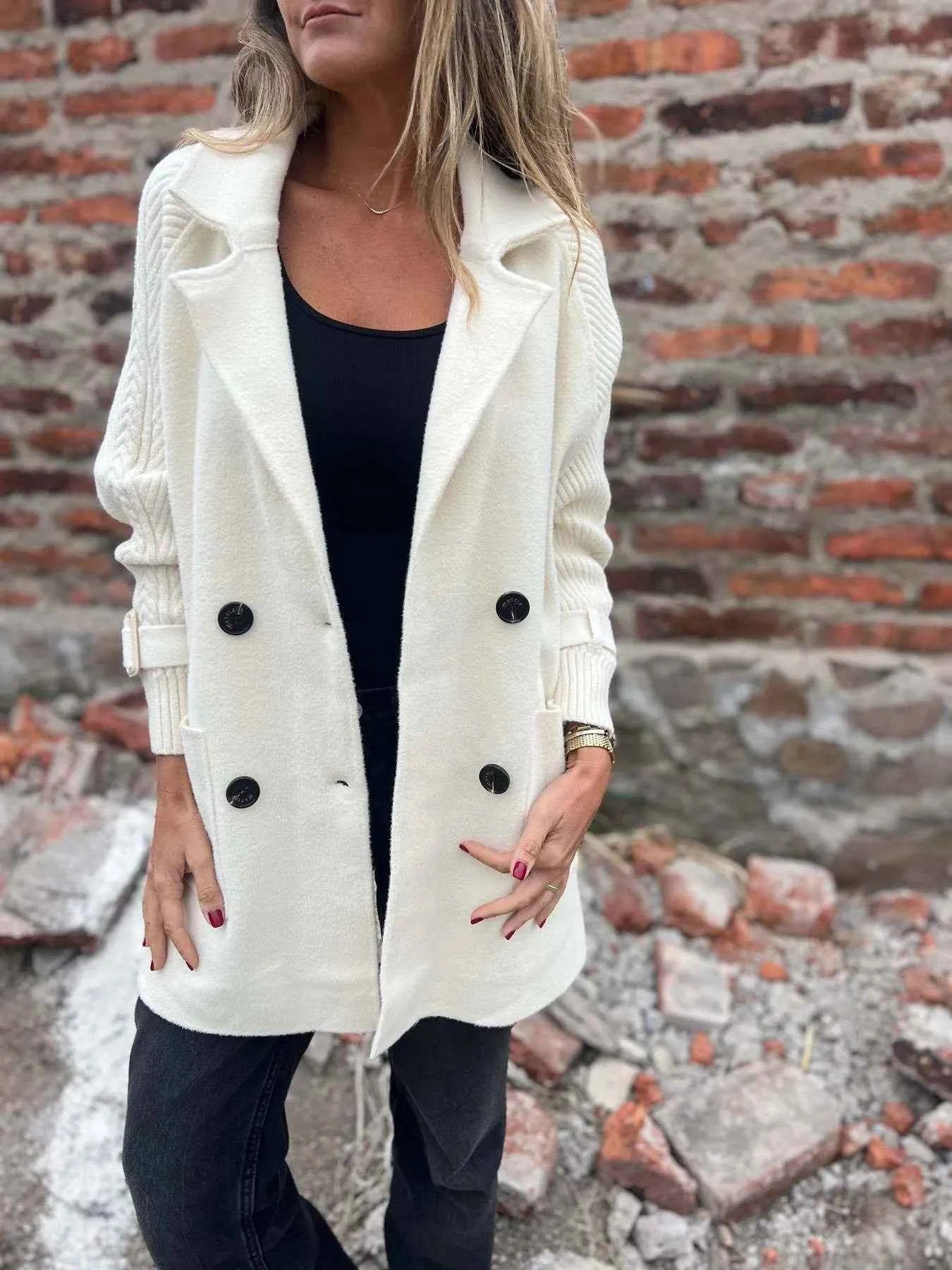 Full Size Texture Knit Longline Coat Plus Size Milky White 1c8dd89bb1c54d29bb47eb970020db9a-Max-Origin