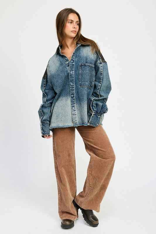 OVERSIZED DENIM JACKET WITH BUTTONS 21939914_49010766-62c3-4e11-8ce0-05c793952f9b