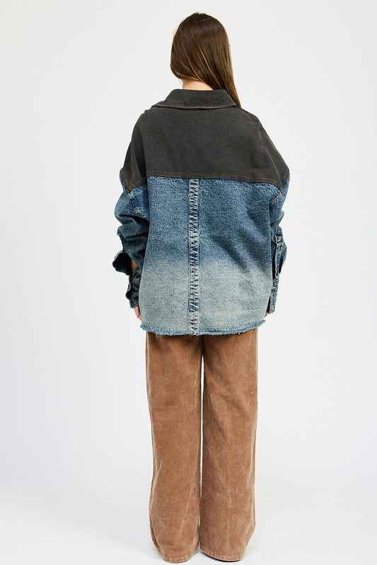 OVERSIZED DENIM JACKET WITH BUTTONS 21939914_aef9cccf-20ca-4801-bfad-516617938ee1