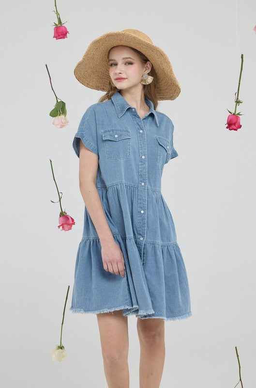 Plus ButtonDown Tiered Babydoll Denim Shirt Dress Lt.Denim 22183878_31a32968-1a73-48fc-b12c-2f9b4ec90f55
