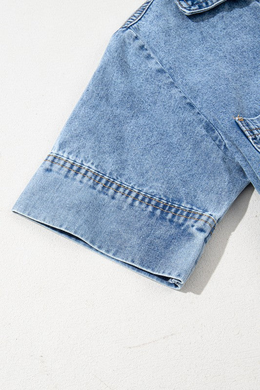 Short Sleeve Collared Pocket Denim Mini Dress 23287774_1e8d137b-7bb8-402d-b01a-8f829f0f4103