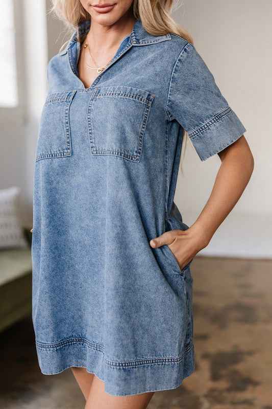 Short Sleeve Collared Pocket Denim Mini Dress 23287774_3771ae24-6339-43f6-b2ba-93a7c93ad4a8