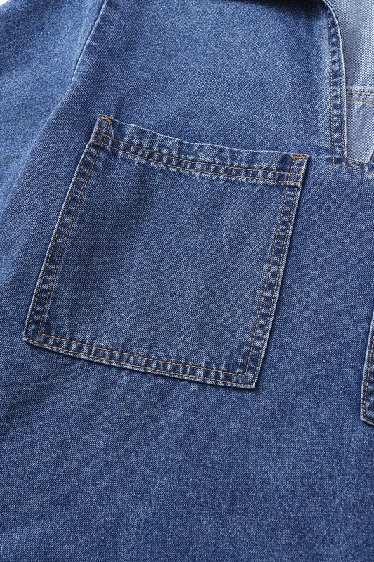 Short Sleeve Collared Pocket Denim Mini Dress 23287774_d1ba53dc-c9c4-4d78-a3cb-a605a9226495