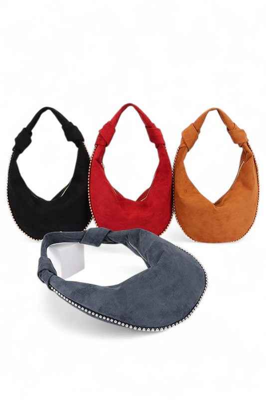 Faux Suede Metal Beads Accent Slouchy Hobo 24780295_1cf0d2a0-ac1d-4f21-b845-26b7b2a9ab33