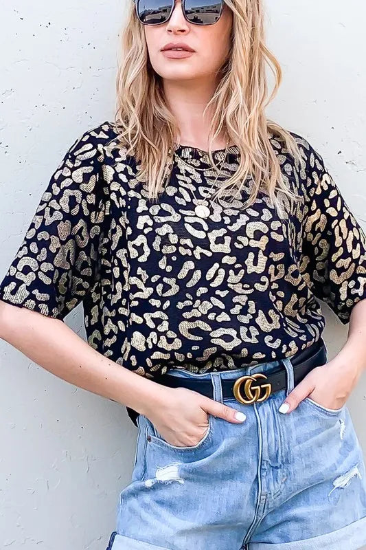 And The Why Leopard Foil Printed Half Sleeve Summer Sweater 24b55fad69d844858d12420e5af86f0f-Max-Origin