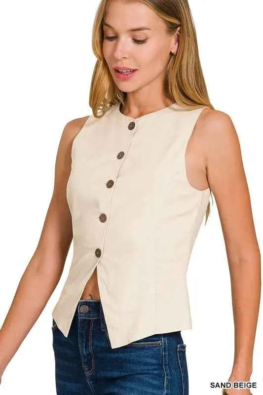 Zenana Linen Button Down Vest 24db4dd9fbda4f9bafef33af6de70529-Max-Origin
