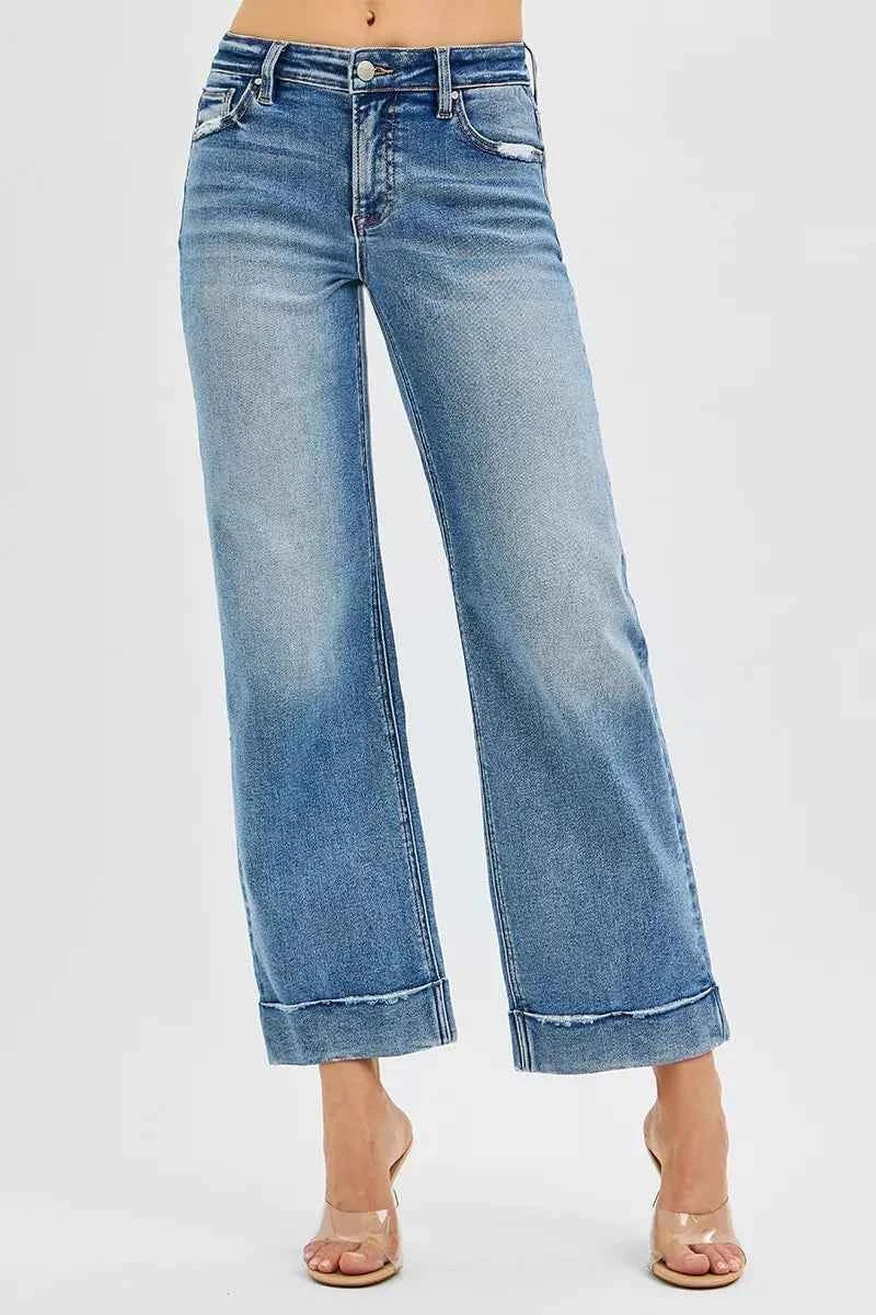 RISEN Full Size Mid Rise Crop Straight Jeans with Taylor Cuffed Plus Size MEDIUM 25e55618935d4e5a864a721afaa9dcad-Max-Origin