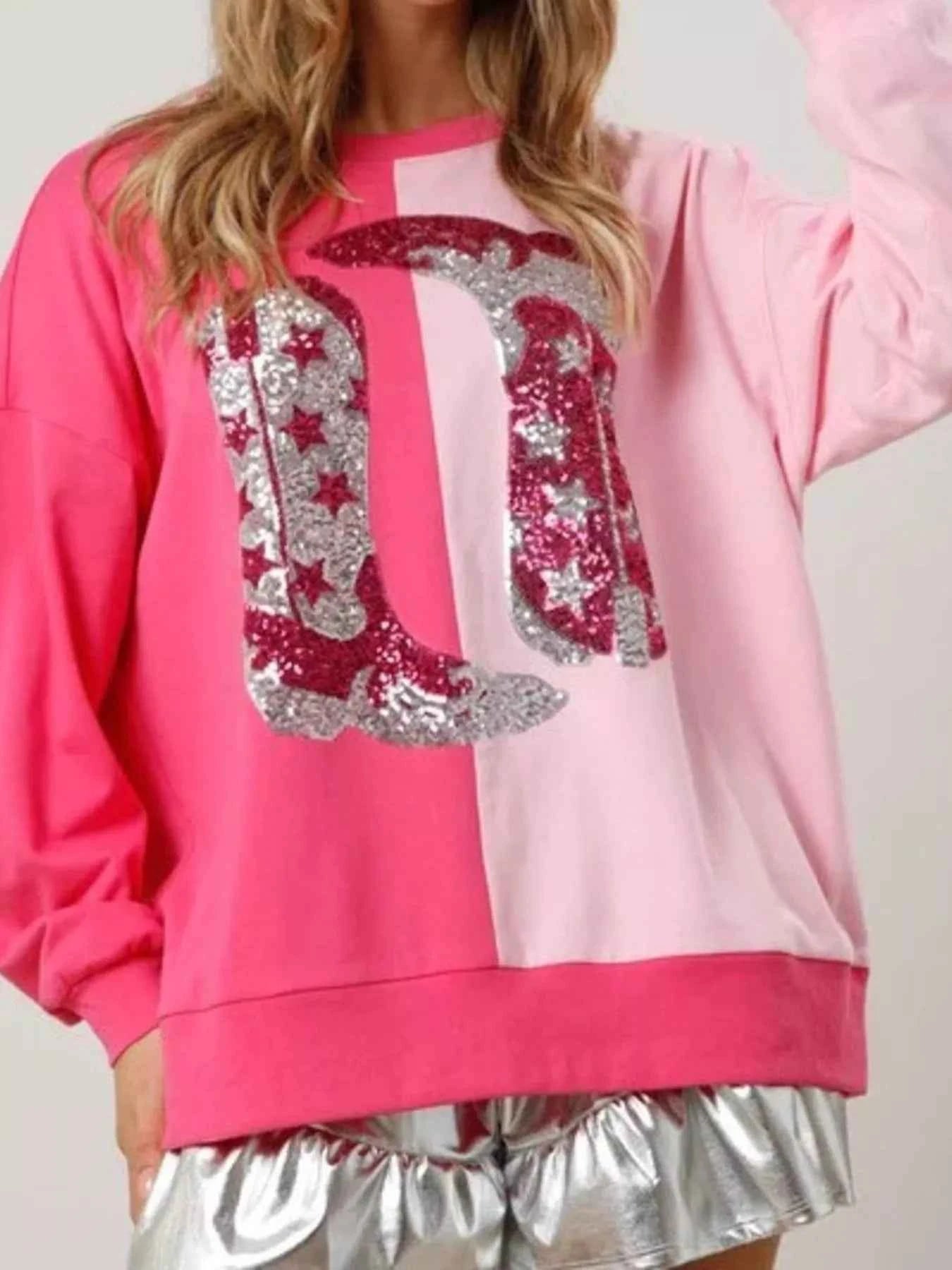Sequin Boots Color Block Sweatshirt 26237521-c9e1-413d-b1b5-003d015b206a-Max-Origin