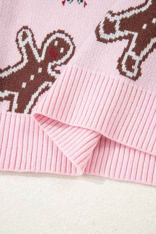 Christmas Ginger Bread Man Round Neck Sweater 267fa384-d755-4381-b5fa-35568cb5eaa2