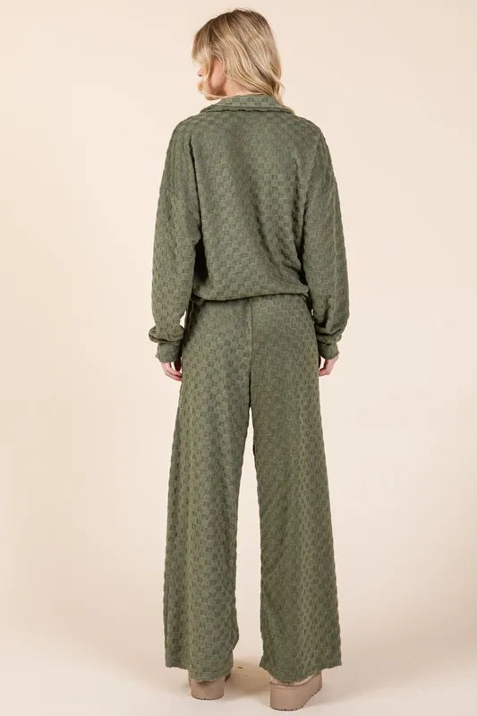 BOMBOM Tied Checkered Wide Leg Pants 287dbfe8-a9c3-4520-81d2-26d6706401ed-Max