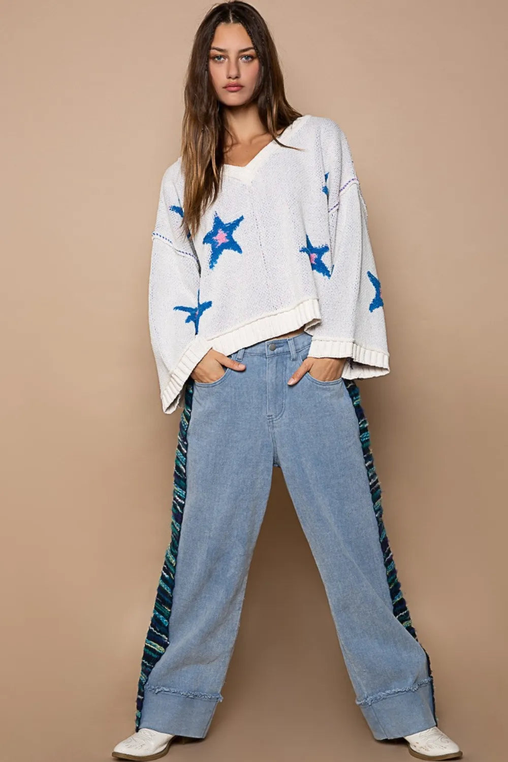 POL Long Sleeve Star Patch Sweater 29c2bf8c-0377-4a62-8e60-b2d3af73b7eb-Max