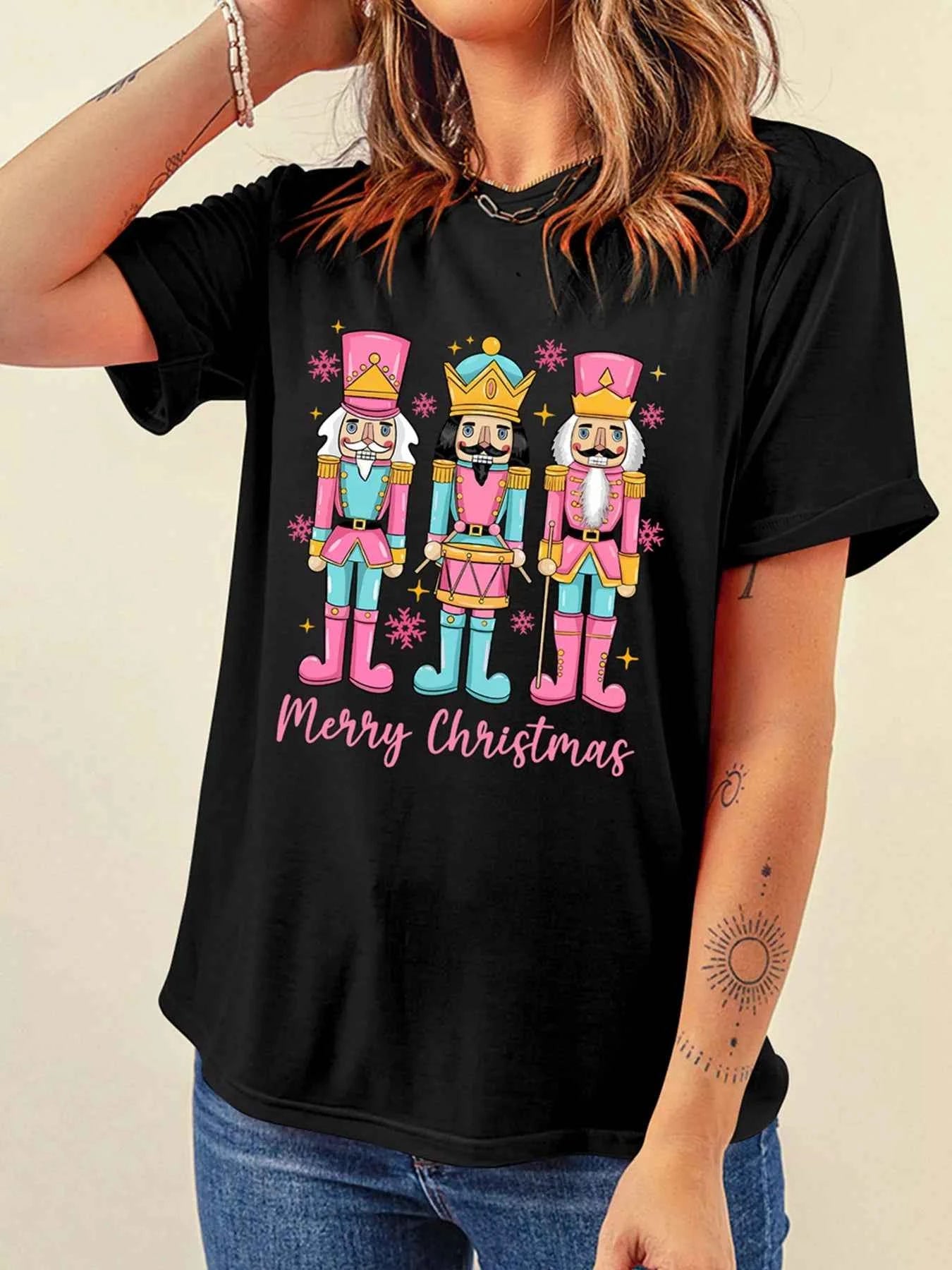 Merry Christmas Nutcracker Doll Printed T Shirt 2b998d2367424e02a5b4af49d9ddb21f-Max-Origin