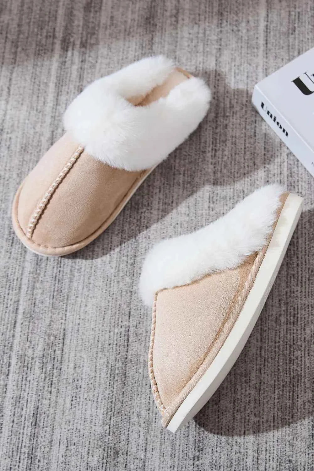 Faux Fur Round Toe Slippers 2bce1321-5ceb-408e-a3fd-64e31ba8f811-Max