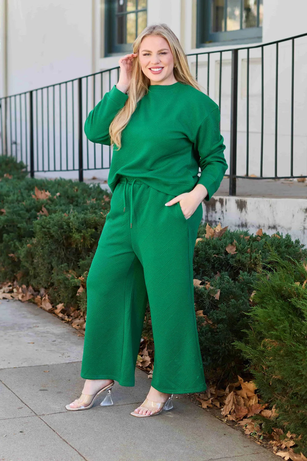 Double Take Full Size Textured Long Sleeve Top and Drawstring Pants Set 2d12f05bba834e058f45081bf9259fbe-Max