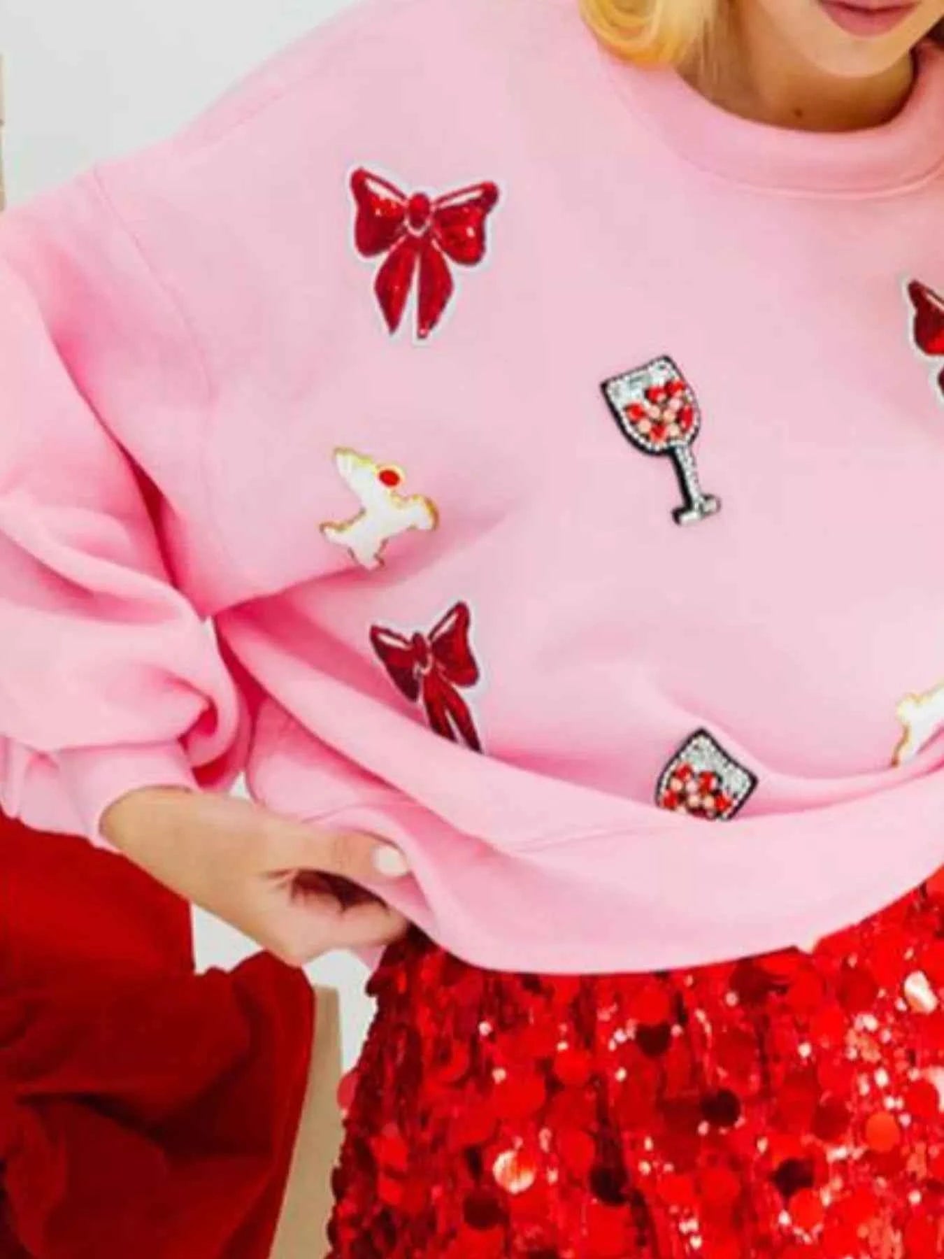 Halloween Sequin Round Neck Long Sleeve Sweatshirt 2e8bf34e-6b1d-4018-870b-5b6cd2464d35-Max-Origin