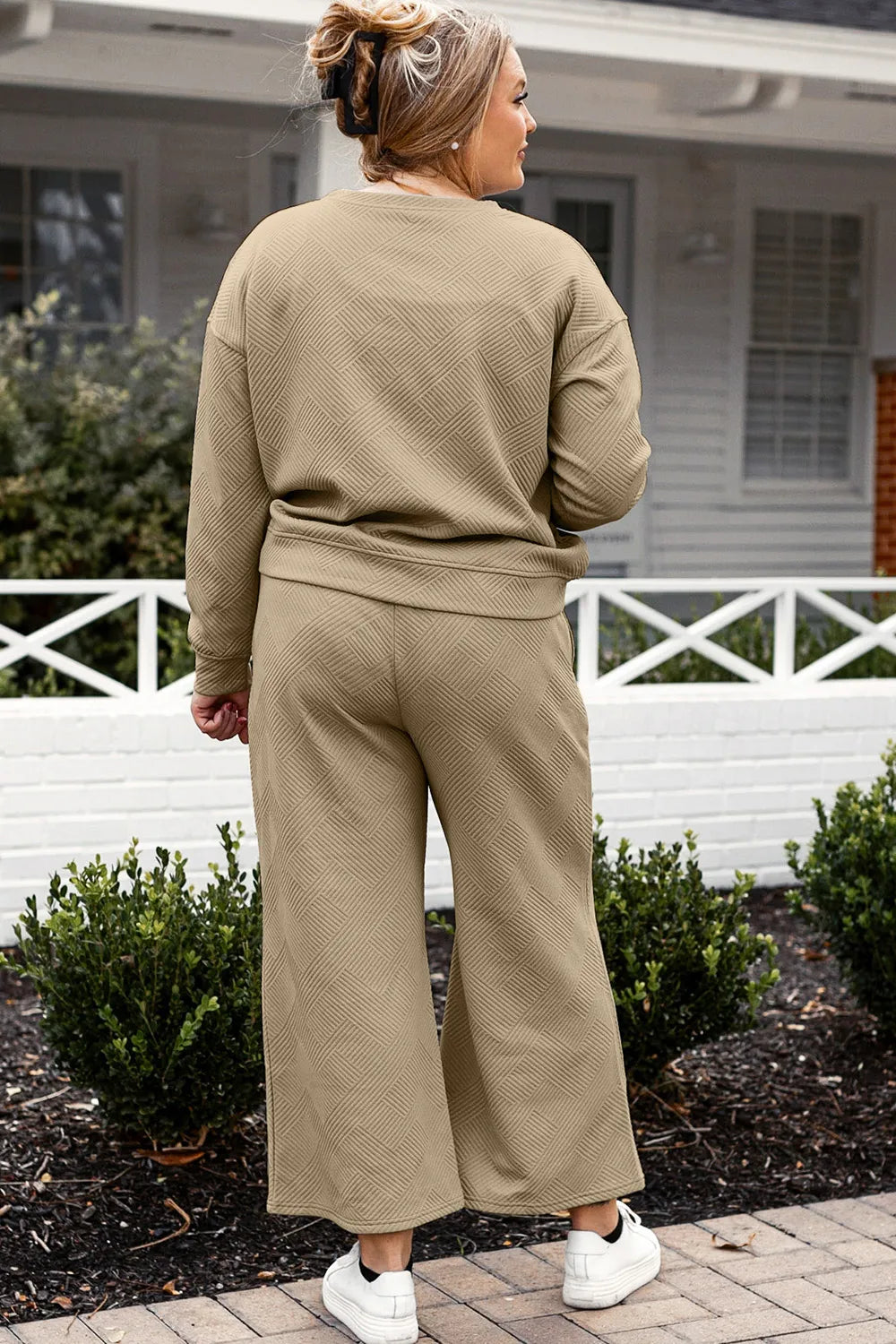 Double Take Full Size Textured Long Sleeve Top and Drawstring Pants Set 30f424a3077244abaa7e22f19e9769fc-Max