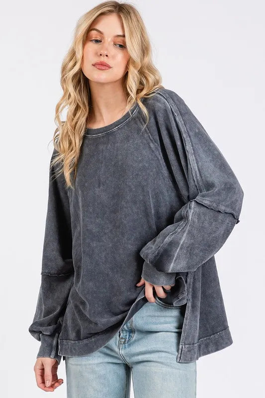 Mittoshop Mineral Wash Raglan Long Sleeve Oversized Top Titanium 32a7d3cc-b82e-48bb-a35f-5aa6bcad98c8-Max