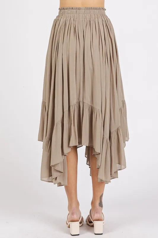 Mittoshop Handkerchief Hem Elastic Waist Pocket Midi Skirt 34f66230-a87a-44f6-ba23-16d388727522-Max