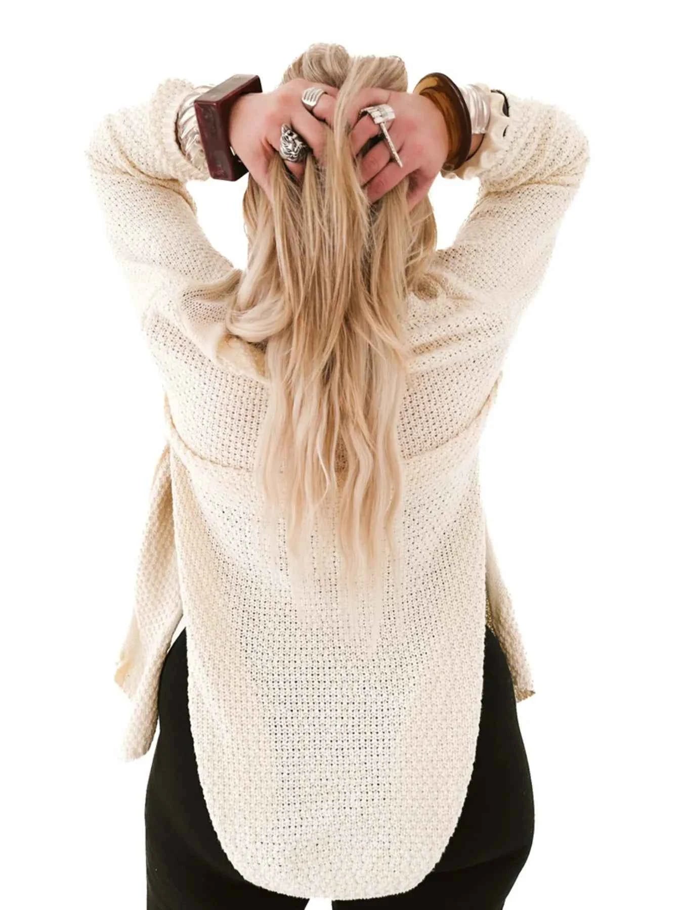 Oversized Knit Cardigan with Open Front Design 39c2d9ee-28e7-4439-b952-29ffba49250e-Max-Origin