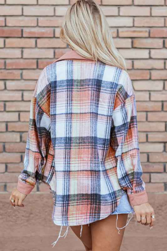 Plaid Corduroy Patchwork Pocketed Shacket 39d8e5c0-34e1-4e63-a5a9-e5f3d83a407d
