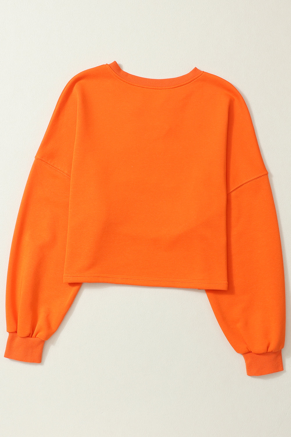 Orange Game Day Lettering Rugby Notched Neck Cropped Sweatshirt 39f6cfab0d630426