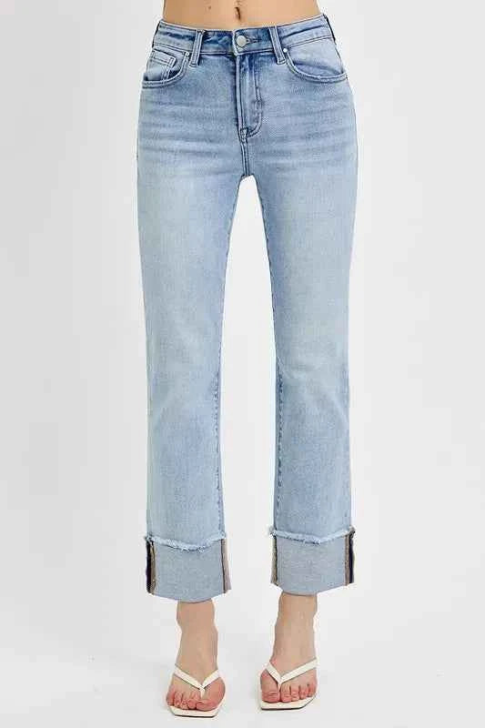 RISEN High Rise Straight Cuffed Relaxed Jeans Light 3b00d629-c3c4-4cce-a45b-49c4dabade44-Max-Origin