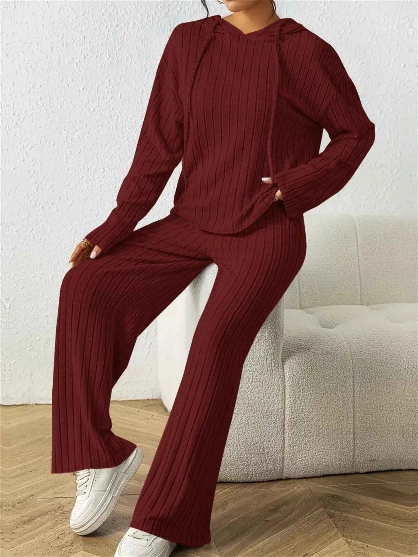 Ribbed Drawstring Hoodie and Pants Set Wine Red 3dfdee5d-09a4-4994-82cf-491715f8f42b-Max-Origin
