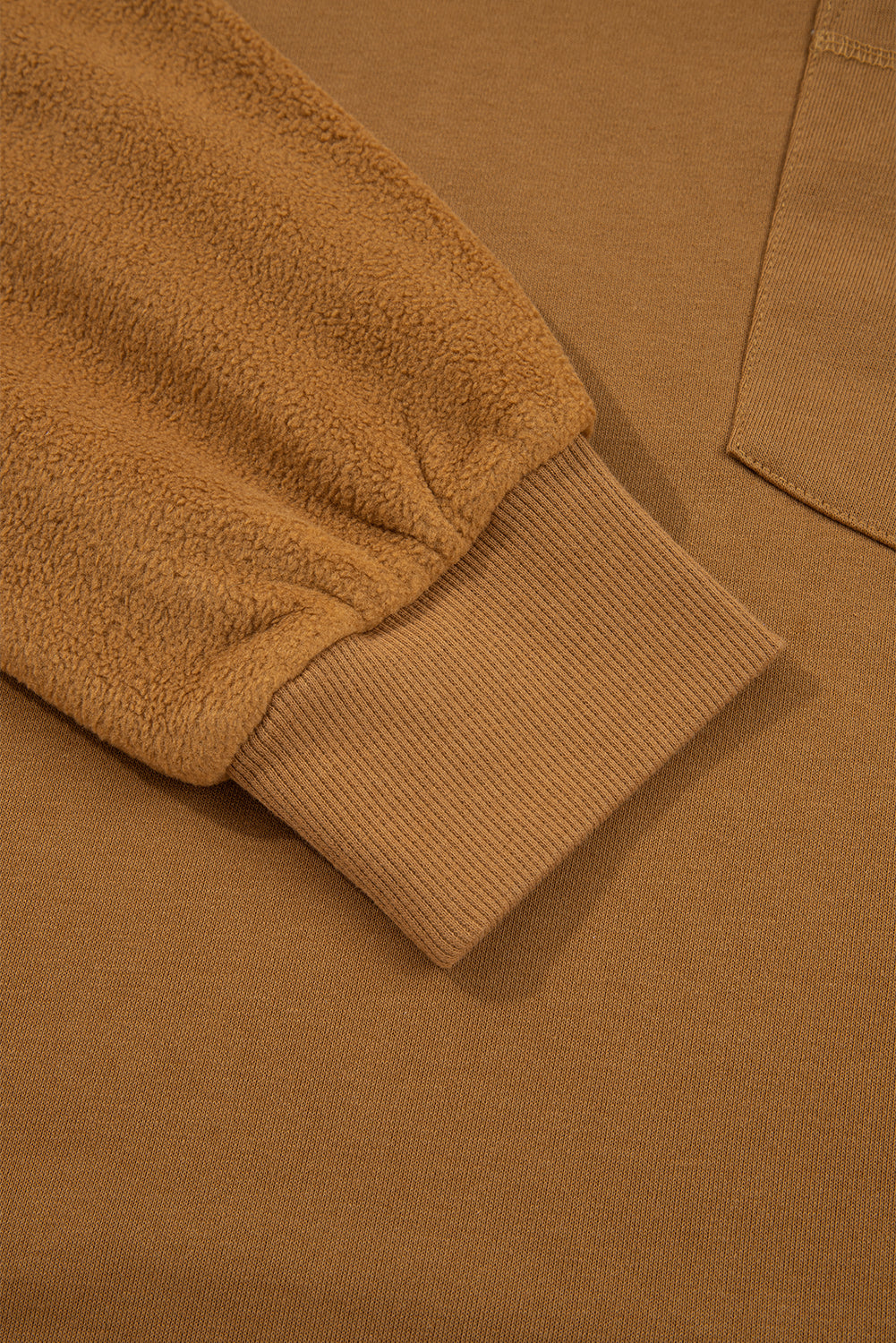 Multicolor Oversized Mixed Textured Split Neck High Low Patchwork Sweatshirt 3e6cab2f2635f7b4