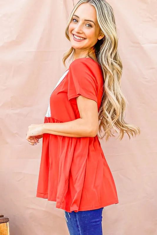 And The Why Lace Detail Short Sleeve Casual Top 4231ad16163f48f1ae150f65abfe160a-Max-Origin