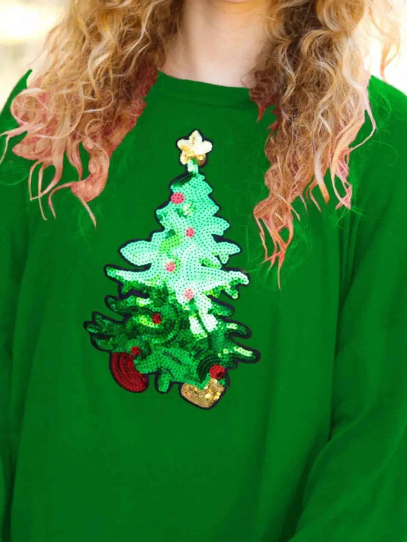 Christmas Tree Sequin Long Sleeve Sweatshirt 4680236e-a814-4fd1-af5f-b9310791d403-Max-Origin
