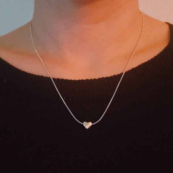 Two-Tone Petite Heart Pendant Necklace 4a425bfe-f50b-491b-8331-af1fb5044320