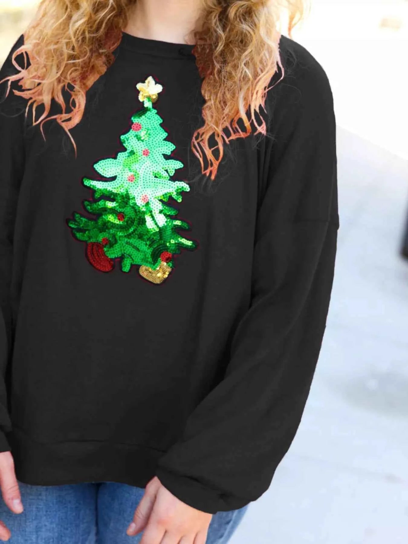 Christmas Tree Sequin Long Sleeve Sweatshirt 4c176d3a-0ad6-43f6-9912-ac839ec3f3c0-Max-Origin