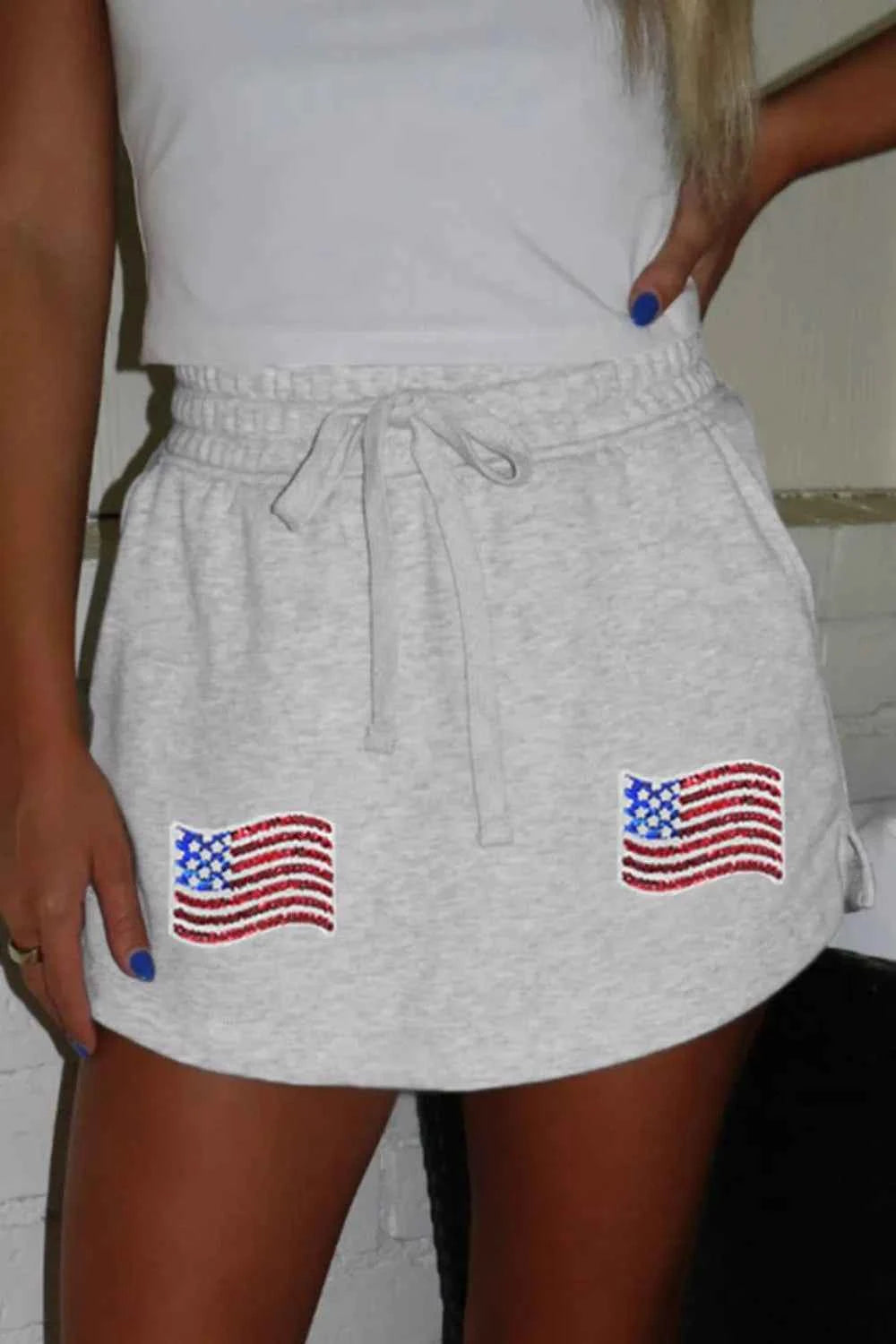 American Flag Embroidered Drawstring Casual Skirt 4d497259-1471-4b94-8aed-1118ed392057-Max-Origin