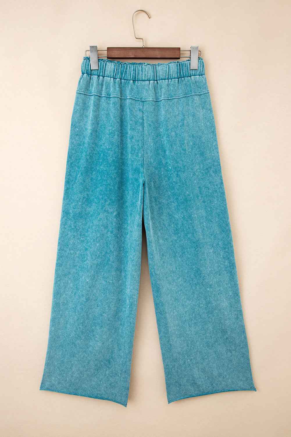 Medium Grey Mineral Wash Knot High Waist Raw Hem Pants 4e7c2d614822340c