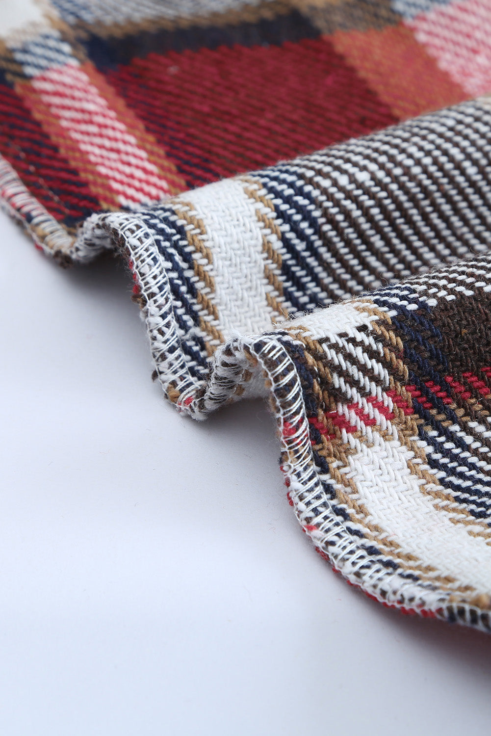 Red Plaid Button Front Pocket Shirt Shacket 4ffb288bc57330c2