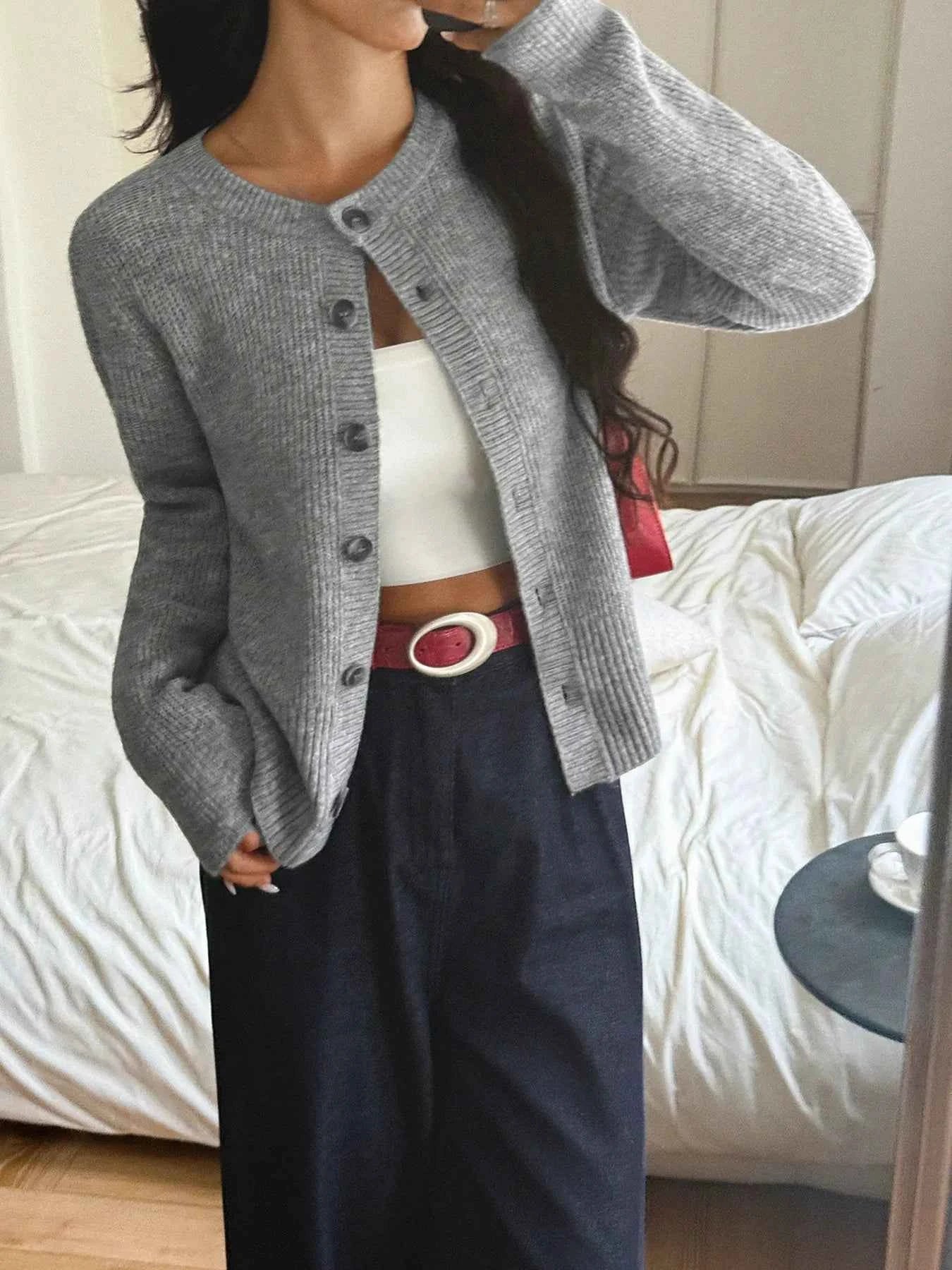 Button-Up Ribbed Knit Cardigan 53fa15dc4a784137b880ab938f917703-Max-Origin