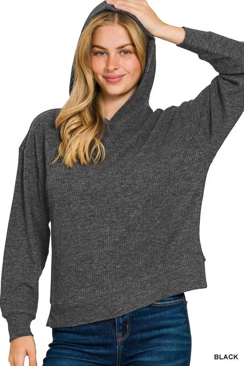 Zenana Ribbed Long Sleeve Hoodie 55e5ca6f2c9f4b57afd151569e8d35c7-Max-Origin