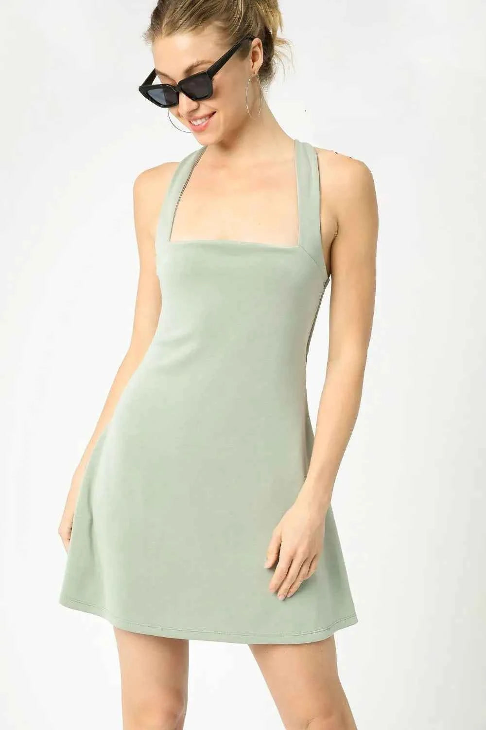 Umgee Crisscross Square Neck Active Dress Sage 56c21c81-b08a-4953-bfd1-14cacd8879f5-Max-Origin