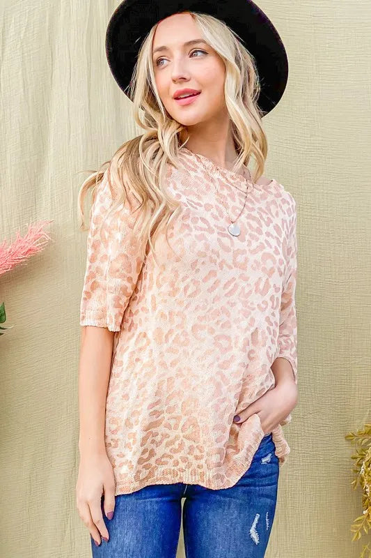 And The Why Leopard Foil Printed Half Sleeve Summer Sweater 57fb7141ee8e4e3f8b4cb55d40792d26-Max-Origin