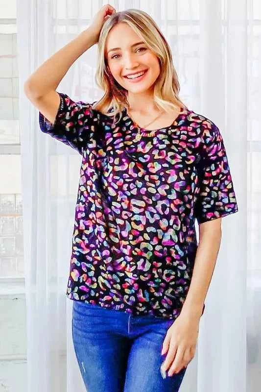 And The Why Leopard Foil Printed Half Sleeve Summer Sweater 5d0b05664f2d4fa5b4bbb8cd0e72487a-Max-Origin