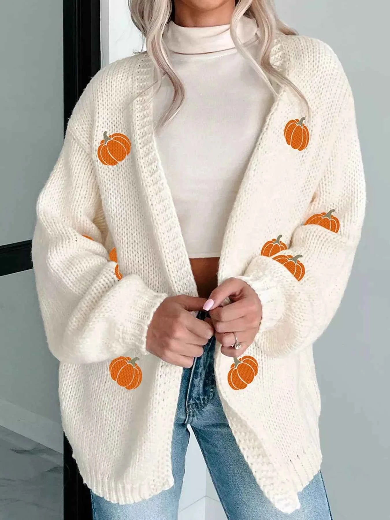 Halloween Pumpkin Embroidered Knit Cardigan 5de77c0d-83d9-466f-ac4d-99c0ca1d4120-Max-Origin