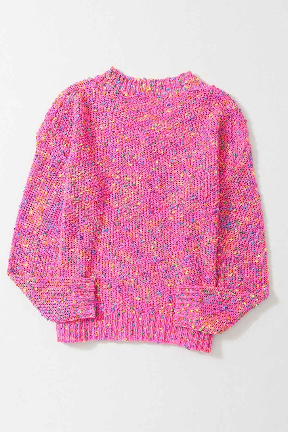 Hot Pink Mixed Color Chunky Knit Sweater 610a3c9d01769ba0